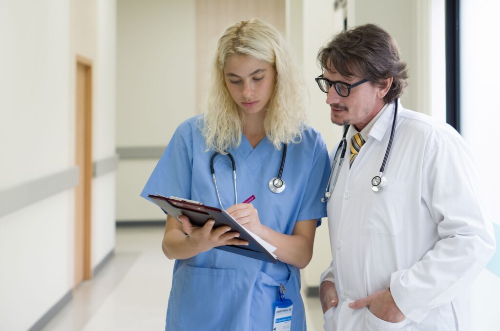 CCMA, Clinical medical assistant working at the hospital